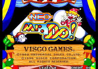 Neo Mr. Do title screen for Neo Geo